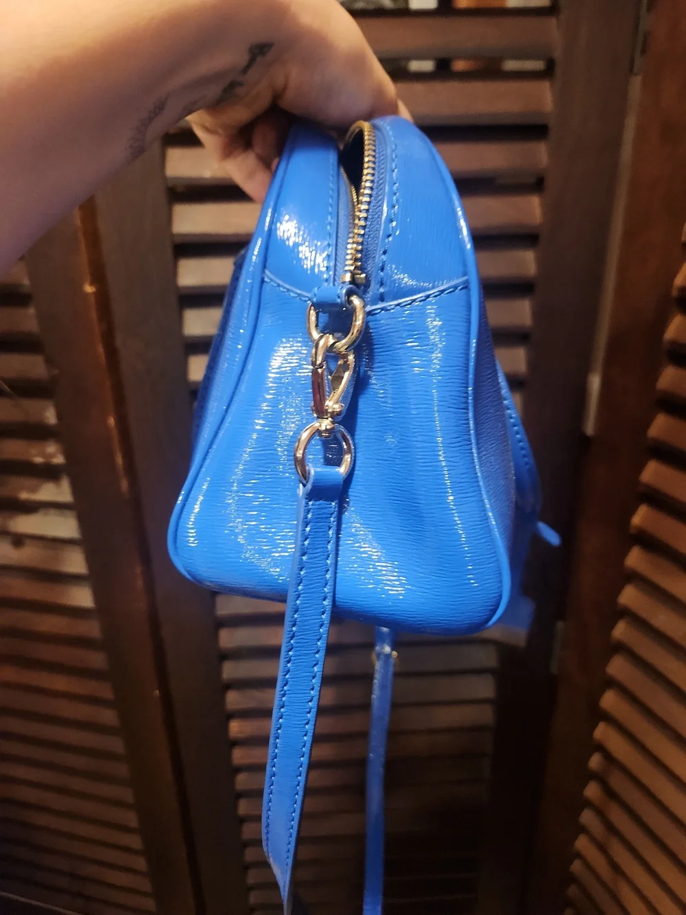 Kate Spade Blue Dome Satchel with Crossbody Strap
